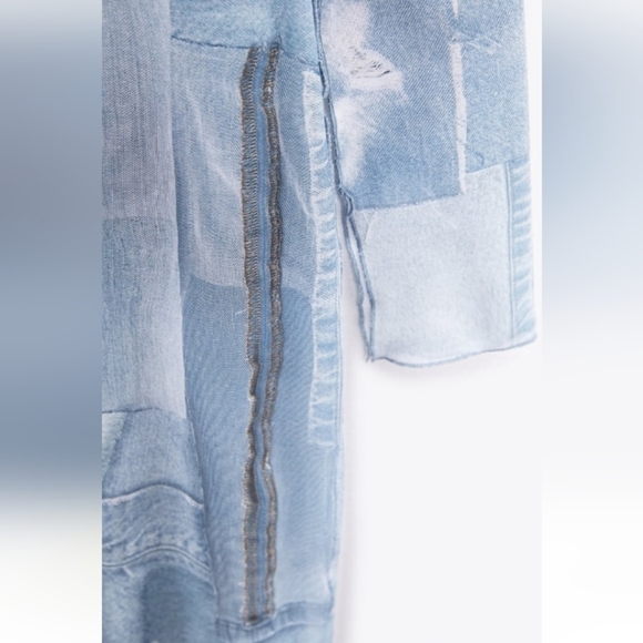 ZARA Patchwork Tulle Dress Stretch Size-M - Picture 8 of 15